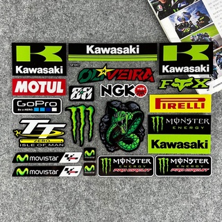 สติกเกอร์สะท้อนแสง กันน้ํา สําหรับติดตกแต่งถังน้ํามันรถจักรยานยนต์ Kawasaki Ninja 250 400 Z250 Z650 Z800 Z750 Z900 Z1000 636 ZX-10R ZX-6R H2R