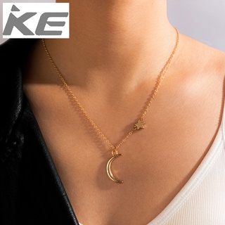 Popular Jewelry Simple Star Moon Pendant Necklace Temperament Clavicle Necklace for girls for