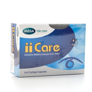 สินค้า Exp.12/24 (กล่องละ 30 เม็ด) บำรุงสายตา Mega We Care iiCare ไอไอแคร์