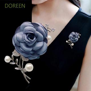 Doreen เข็มกลัดคริสตัลมุกมีสีสันสไตล์วินเทจ