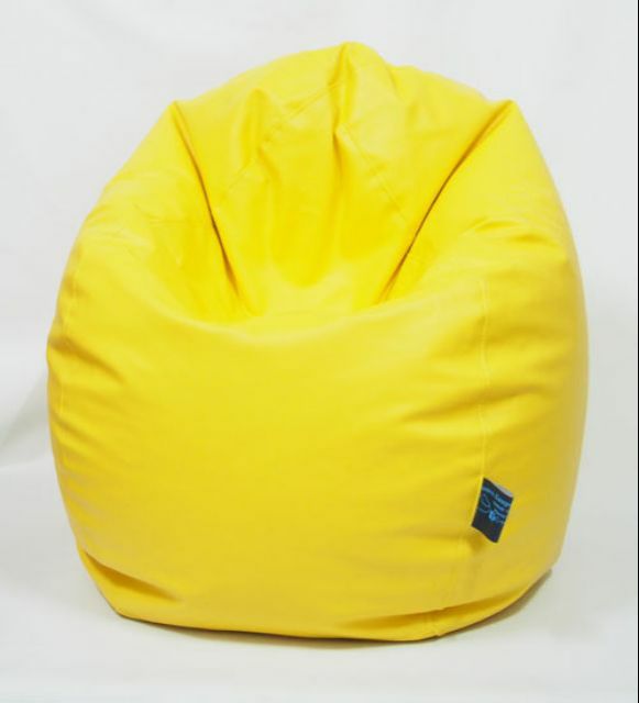 พร้อมส่ง-bean-bag-เก้าอี้เม็ดโฟม-เก้าอี้เม็ดโฟม-หนังเทียม-pvc-สีเหลือง-size-s