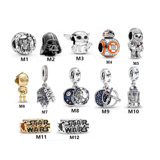 จี้เงิน รูป Star Wars Charm C-3Po และ R2-D2 Darth Vader สําหรับทําเครื่องประดับ