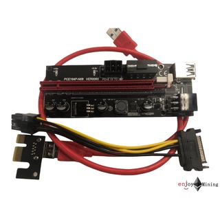 ภาพขนาดย่อของสินค้า(ส่งจากไทย)Riser Card Ver009S PCI Express 4Pin 6Pin SATA Molex Power USB 3.0