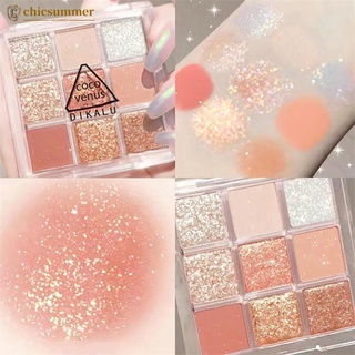 Chicsummer ถาดอายแชโดว์อะคริลิคใส เก้าสี สําหรับแต่งหน้า L2P3