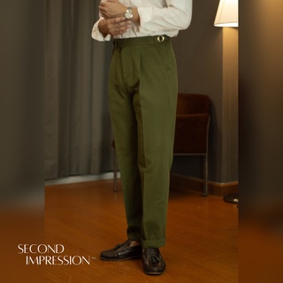 ภาพหน้าปกสินค้ากางเกงขายาวเอวสูง Classic High Waist Trousers (Military Green) ที่เกี่ยวข้อง