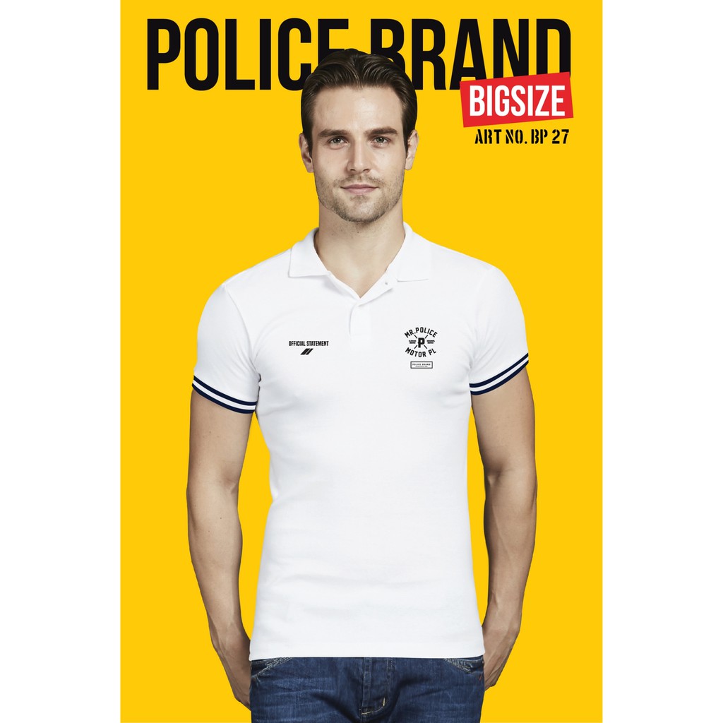 ภาพสินค้าPolice Bodysize เสื้อโปโล ทรง Slim fit พอดีตัว สีขาว,ดำ,เทา,กรม ใส่ได้ทั้งผุ้ชาย/ผู้หญิง (FP26,BP27,XP24) จากร้าน policebrand บน Shopee ภาพที่ 2