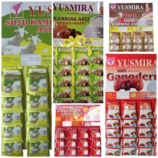 สินค้า YUSMIRA SUSU KAMBING ASLI นมแพะ กาแฟ แบบผง พร้อมชง แผง 25g x 20 ซอง