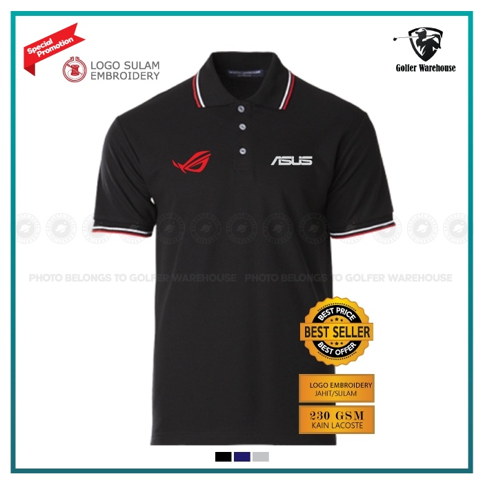 Gn เสื้อโปโล Sulam Asus ROG Republic Of Gaming แล็ปท็อป PC Desktop ...