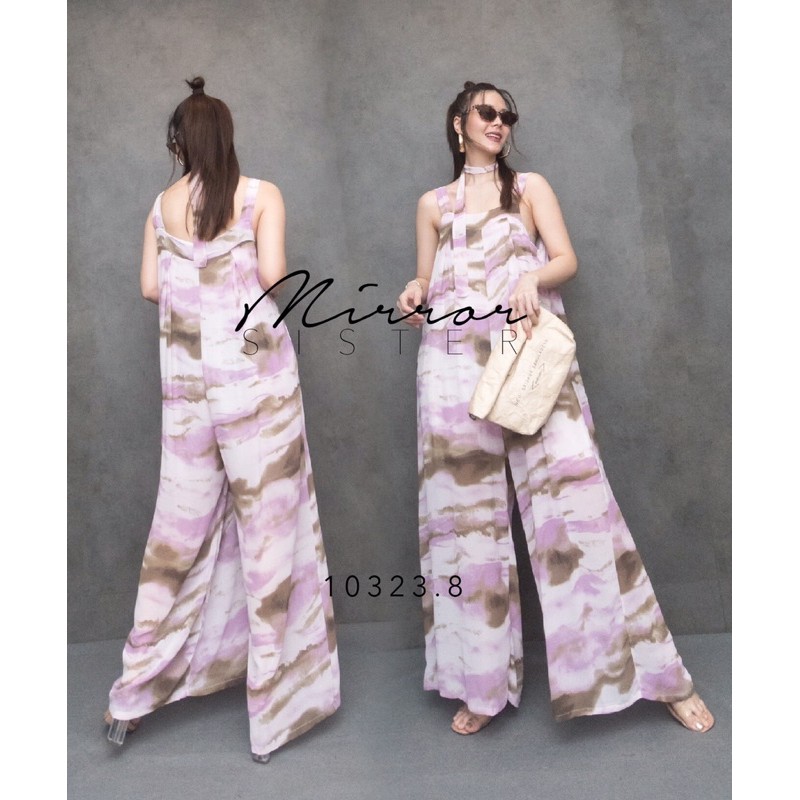 code-10323-8-จั้มสูทมัดย้อม-จั้มสูทไปทะเล-จั้มสูททรงหลวม-งานป้าย-mirrorsister