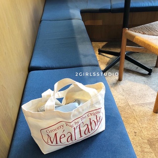 Korean style red print small bag canvas bag กระเป๋าผ้าแคนวาสสไตล์เกาหลี Meal table ใส่กล่องอาหาร ใบเล็ก พร้อมส่ง