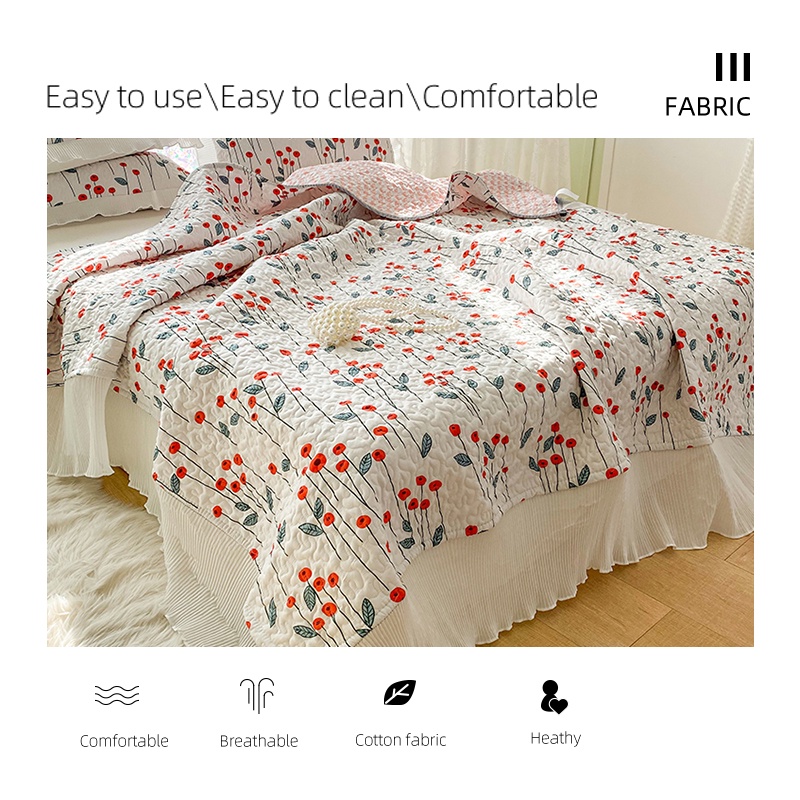 ผ้าคลุมเตียง-ผ้านวม-ลูกไม้-สไตล์เกาหลี-หรูหรา-สําหรับที่นอนทางเลือก-bed-cover-6-ฟุต