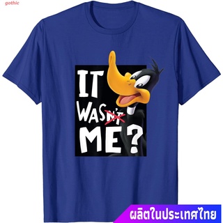 เสื้อยืด เสื้อยืดผู้ชายและผู้หญิง Looney Tunes Daffy Duck It Was Me T-Shirt Mens Womens T-shirts