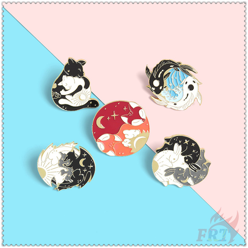 eight-diagrams-yin-and-yang-brooches-1pc-fox-fish-rabbit-cat-dragon-fashion-doodle-enamel-pins-backpack-button-badge-brooch