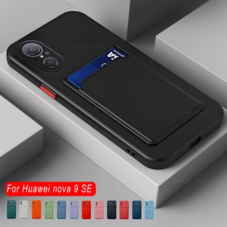 Card Slot Holder Square Soft Silicone Shockproof Coque For Huawei nova 9 SE Hawei huawey nova9 se nova 9se nova9se 4G 5G Case