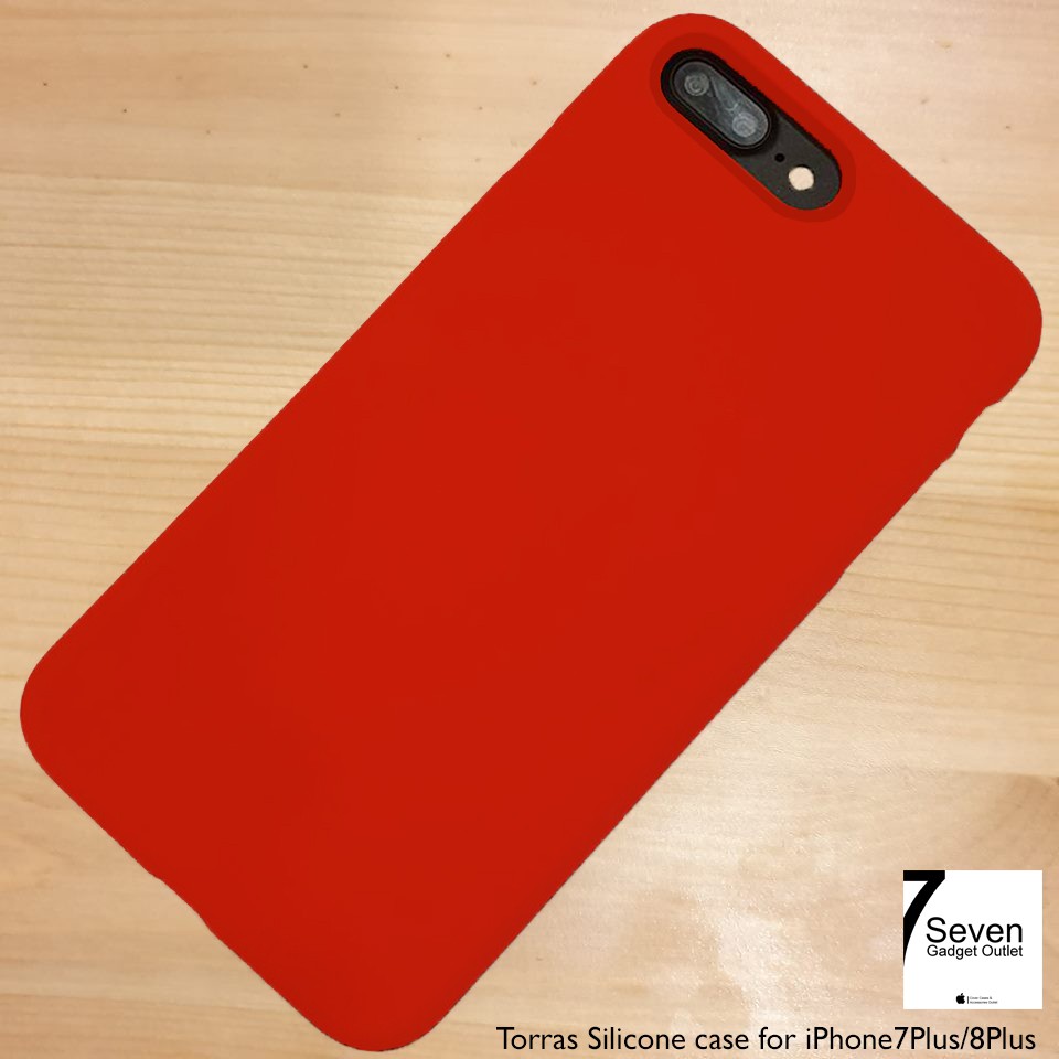 เคส-iphone7plus-8plus-รุ่น-super-silicone-case-สีแดง-red