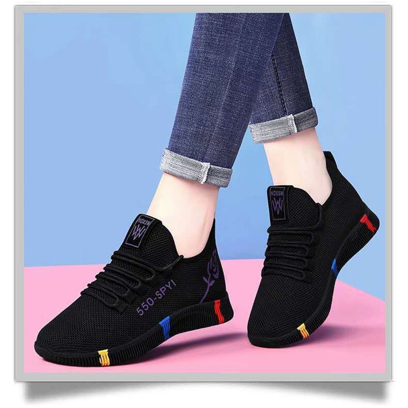 รองเท้าผ้าใบแฟชั่น-รุ่นใหม่ปี2019-ของผู้หญิงเพื่อสุขภาพเก๋ๆ-a070-สีม่วง-แดง-เทา