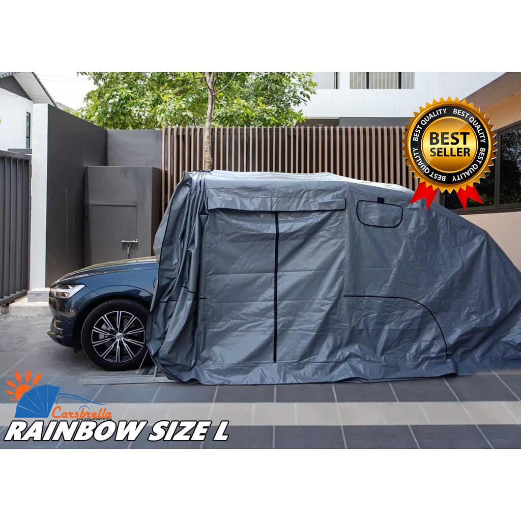 เต็นท์จอดรถพับได้-โรงจอดรถสำเร็จรูป-carsbrella-รุ่น-rainbow-ไซส์-l-สำหรับรถที่มีขนาดกลาง-ใหญ่-คูนิล่อน-uv-หนา-0-5-mm
