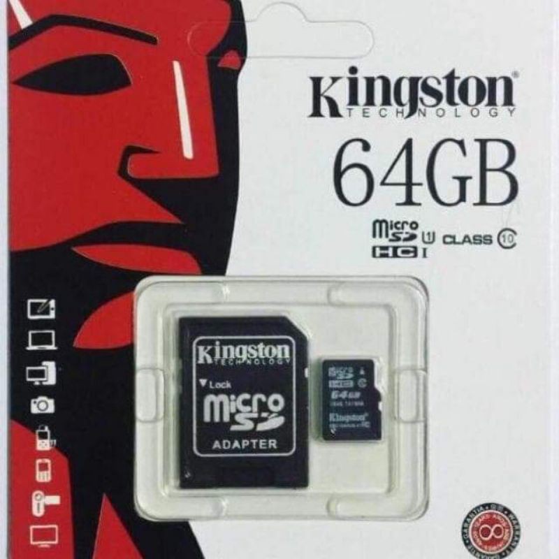 รูปภาพสินค้าแรกของKingston Memory Card Micro SDHC 64GB Class 10 คิงส์ตัน เมมโมรี่การ์ด SD Card