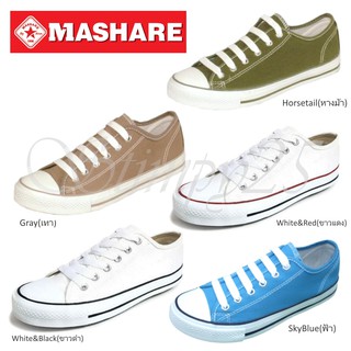 ภาพขนาดย่อของสินค้าMashare 191 รองเท้าหุ้มส้นผู้หญิง ผู้ชายแบบผูกเชือก รองเท้าผ้าใบไซร์ 37~45 วัดไซร์ก่อนนะคะ White, Gray