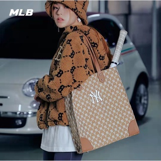 📢พร้อมส่ง 🌈ของแท้💯%  MLB MONOGRAM SHOPPING BAG รุ่นใหม่ กระเป๋าทรงสี่เหลี่ยม กระเป๋าสะพายข้างNY