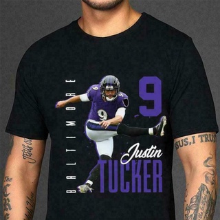 T-shirt  เสื้อยืด พิมพ์ลาย Baltimore Ravens Justin Tucker 9 แฟชั่นฤดูร้อน สําหรับผู้ชายS-5XL