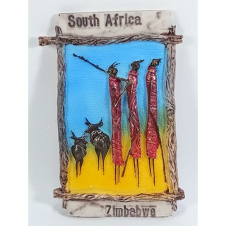 แม่เหล็กติดตู้เย็นนานาชาติสามมิติ รูปประเทศซิมบับเว แอฟริกาใต้ 3D fridge magnet Zimbabwe Southern Africa