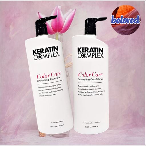 keratin-complex-color-care-smoothing-shampoo-conditioner-1000-ml-แชมพู-และครีมนวดผม-สำหรับผมแห้งเสีย-ผ่านเคมี-ลดการชี้ฟู