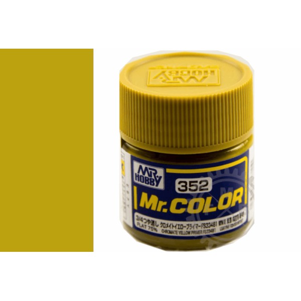 สีสูตรทินเนอร์-mr-hobby-สีกันเซ่-c352-chromate-yellow-primer-fs33481-flat-75