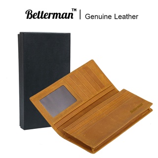 หนังแท้ ! กระเป๋าสตางค์หนังแท้ใบยาว | Betterman™ Genuine Leather long wallet mens