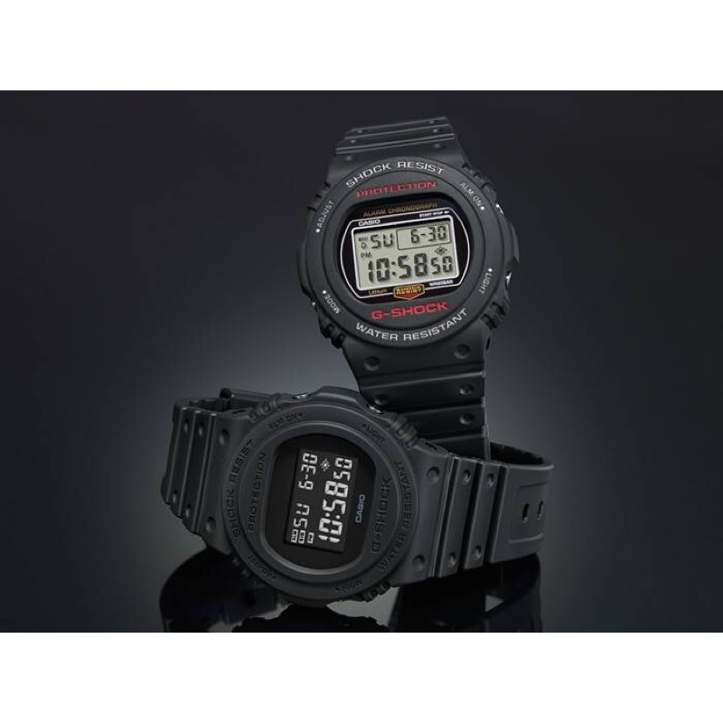 สินค้าพร้อมส่ง-g-shockdw-5750e-1bตัวเรือนสีดำสนิทรุ่นขายดีสินค้าของแท้มีใบรับประกันcmg1ปีเต็มสินค้าพร้อมกล่องคู่มือครบ