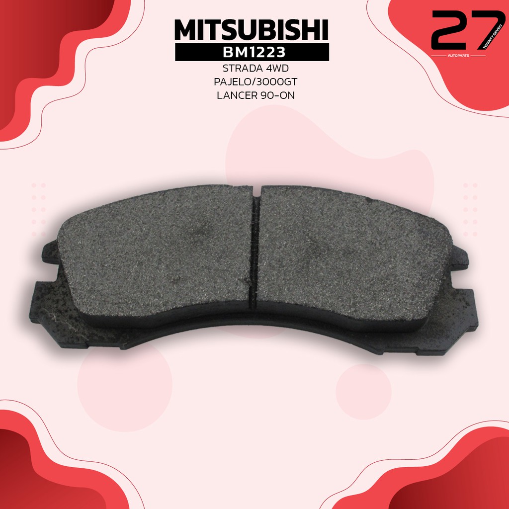 ผ้าเบรคหน้า-mitsubishi-pajero-v6-strada-g-wagon-lancer-gti-gto-3000gt-e52-รหัส-bm1223-top-performance-japan