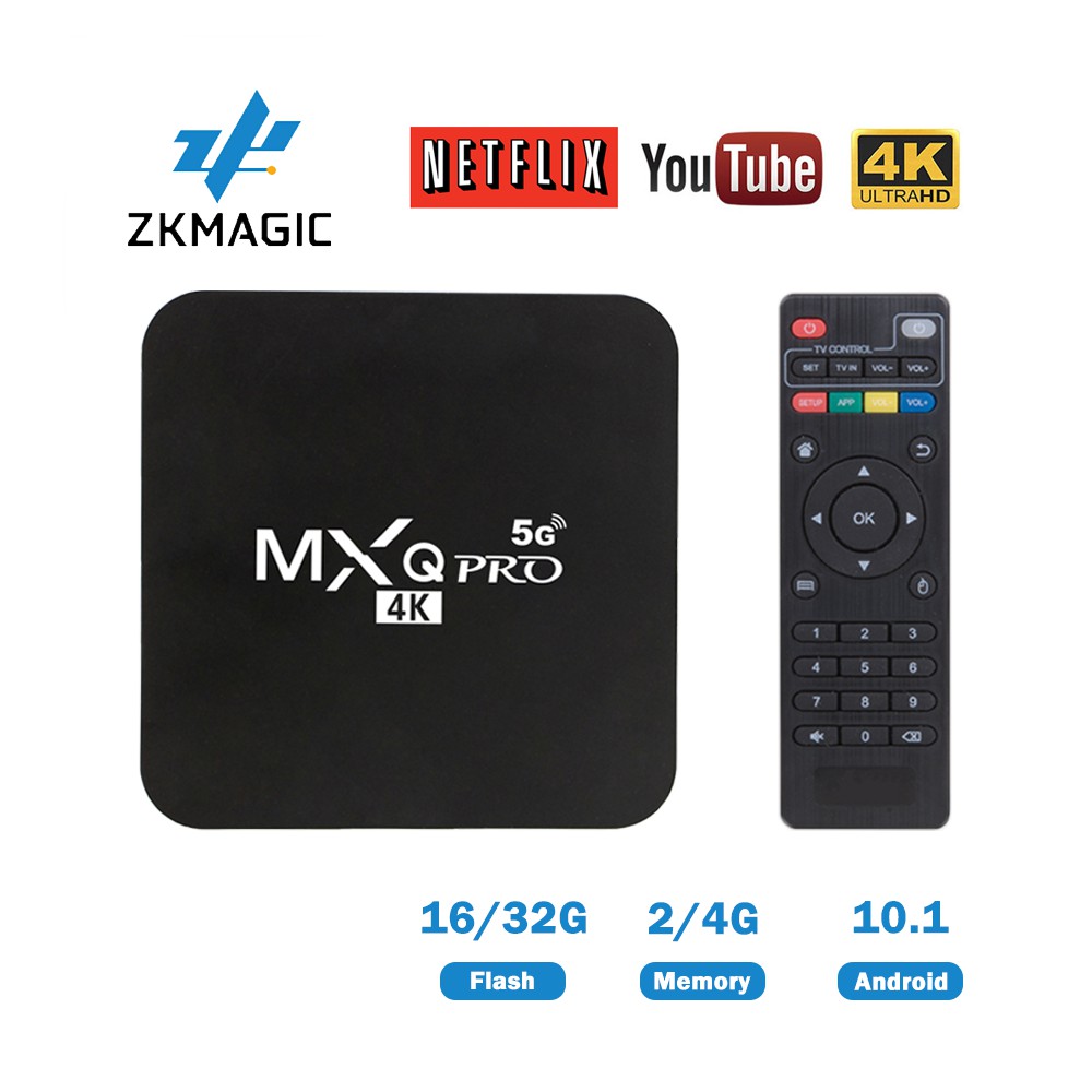ภาพหน้าปกสินค้ากล่องแอนดรอยด์ทีวี MXQ Pro 4k Android 11.0 TV Box RK3228 8GB 128GB HD 3D 2.4G WiFi Google Play Youtube Media Pl