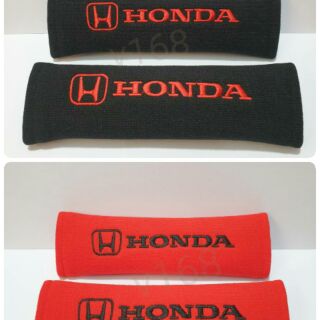 นวมหุ้มเข็มขัดนิรภัยแพ็คคู่ (2 ชิ้น )ปัก Honda สีแดง และสีดำ