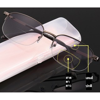 ภาพขนาดย่อสินค้าแว่นสายตายาว แว่นอ่านหนังสือ แว่นกันแดดในตัว สีเทาไล่ระดับ พร้อมใช้ 2 เลนส์