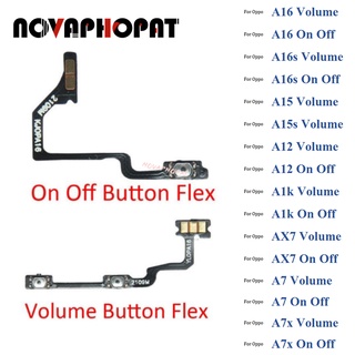 Novaphopat ปุ่มกดสวิตช์เปิดปิด ปิดเสียง สายแพ สําหรับ OPPO A7x A7 AX7 A1k A12 A15 A15s A16 16s