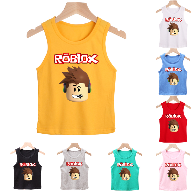 ภาพหน้าปกสินค้าเสื้อกล้ามผ้าฝ้ายพิมพ์ลายการ์ตูน Roblox แฟชั่นสําหรับเด็ก 8 สี 90-140 ซม