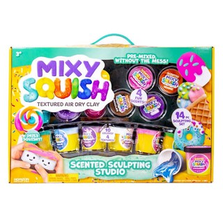 Mixy Squish Air Dry Clay Scented Sculpting Studio, Pre-Mixed Textured Air Dry Clay, 10 Colors, 4 Fun Scents