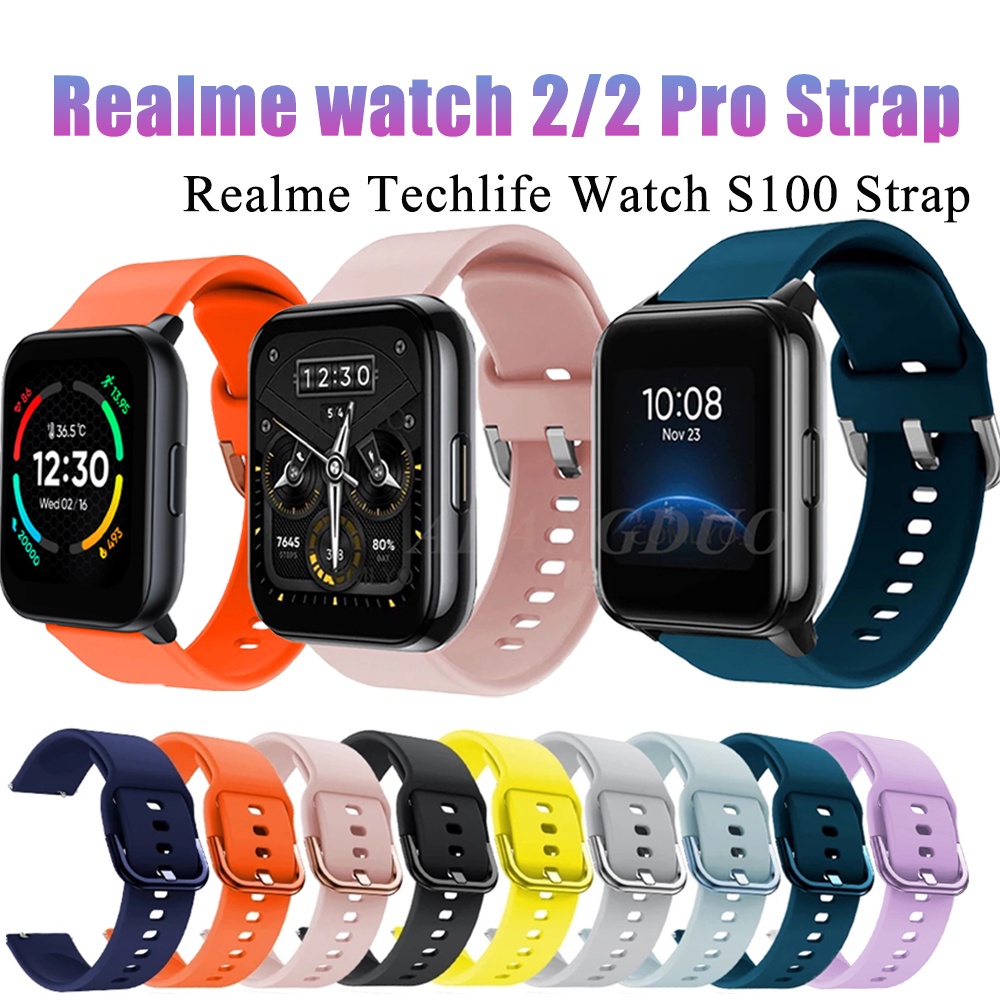ภาพหน้าปกสินค้าสายนาฬิกาข้อมือซิลิโคน แบบนิ่ม สําหรับ Realme watch 2 3 Realme watch 2 pro Realme TechLife S100