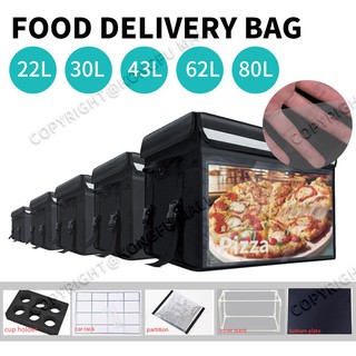 ภาพหน้าปกสินค้ากระเป๋าส่งอาหาร 22-80L กระเป๋าเก็บความร้อน กระเป๋าใส่อาหาร กระเป๋าสะพาย ที่วางแก้วน้ำ Food Delivery Bag ซึ่งคุณอาจชอบราคาและรีวิวของสินค้านี้