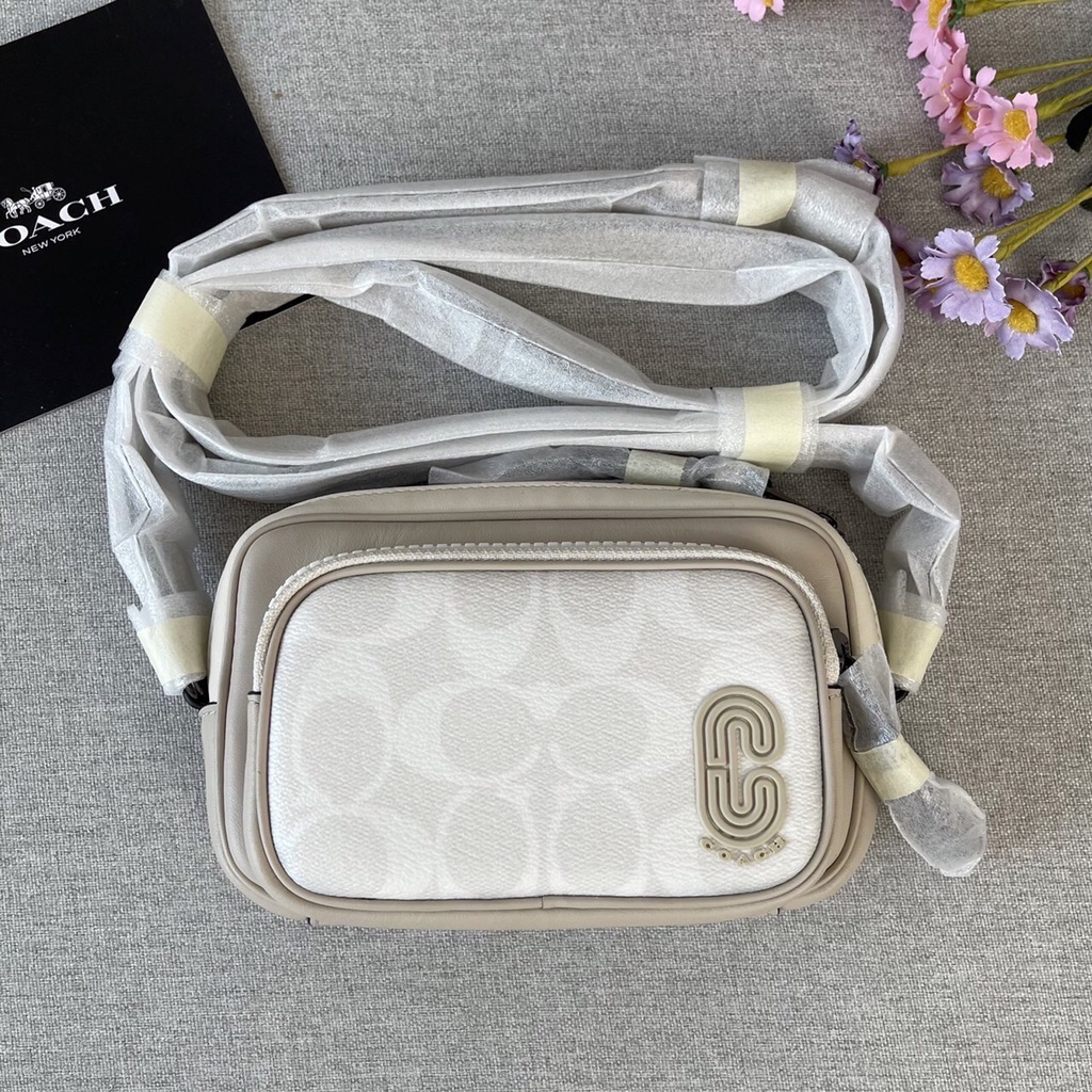 แท้-พร้อมส่ง-coach-mini-edge-double-pouch-crossbody-ใบเล็กนะคะ-ใส่-pro-max-ได้พอดีค่ะ