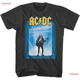 AC/DC Hard Rock Band Music Group Who Made Me Album Adult T-Shirt Tee เอซี/ดีซี ​วงร็อค เสื้อยืดพิมพ์ลาย เสื้อผู้ชาย เสื้