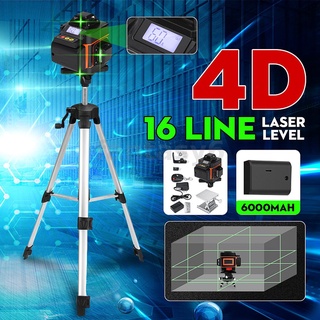 เครื่องมือวัดระดับเลเซอร์อัตโนมัติ 4D 16 สาย 360 องศา สีเขียว