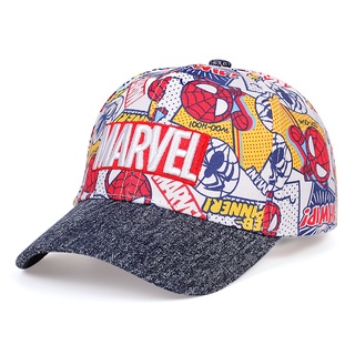 หมวกเบสบอล ปักลาย Disney Marvel สามารถปรับได้ สไตล์ฮิปฮอป สําหรับเด็กผู้ชาย และเด็กผู้หญิง