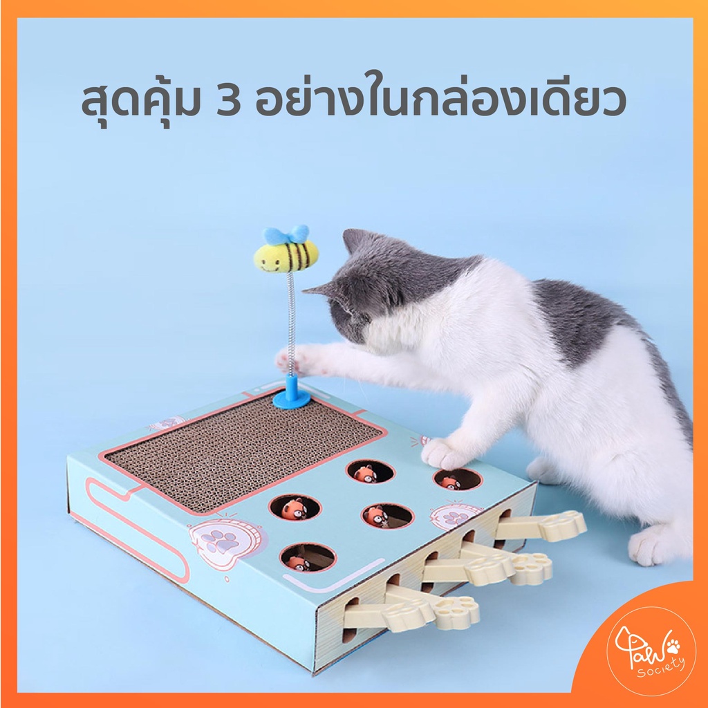 ภาพสินค้าPawSociety กล่องของเล่น พร้อมที่ฝนเล็บแมว ตัวตุ่นแมว ของเล่นแมว ที่ลับเล็บแมว กล่องปริศนา จากร้าน pawsociety บน Shopee ภาพที่ 3
