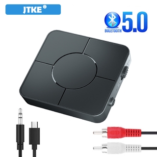 สินค้า RCA Jtke Bluetooth 5 . 0 อะแดปเตอร์รับส่งสัญญาณเสียงสเตอริโอ 3 . 5 มม . Aux Jack Rca Usb Dongle พร้อมไมค์สําหรับรถยนต์ Tv Pc