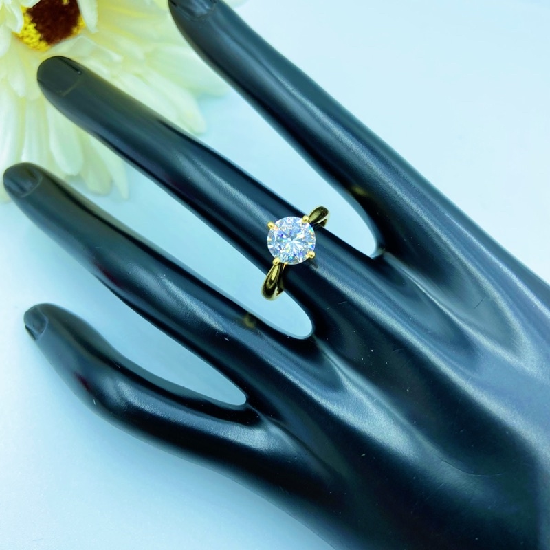แหวนเพชร-079-แหวนเพชรสวิซ-แหวนทองชุบ-แหวนพร้อมกล่องใส่แหวน-ขนาดฟรีไซร์-พร้อมส่ง
