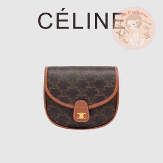 Shopee ราคาต่ำสุด 🔥ของแท้ 100% 🎁Celine Brand New BESACE Mini Logo Print Wagyu Leather Handbag