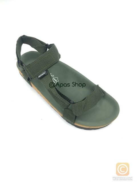 ภาพสินค้ารองเท้าแตะรัดส้น (สายผ้า) (ดำ, น้ำตาล, กรม, เขียว)​ จากร้าน apas_shop บน Shopee ภาพที่ 5