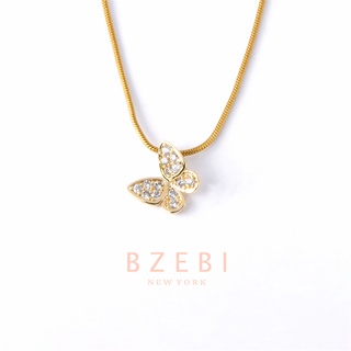 รูปภาพขนาดย่อของBZEBI สร้อยผีเสื้อ เพชร ครึ่งสลึง ไม่ลอกไม่ดํา โซ่ necklace สแตนเลส ทองคําแท้ แตนเลสแท้ ยาว เพชรแท้ เกาหลี แฟชั่น สําหรับผู้หญิง 5nลองเช็คราคา