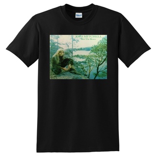 เสื้อยืดผ้าฝ้ายCOTTON tshirtเสื้อยืดคอกลมฤดูร้อนใหม่ เสื้อยืด ผ้าฝ้าย พิมพ์ลาย Joni Mitchell For The Roses Vinyl สไตล์คล